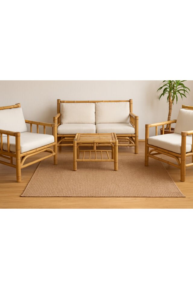 Hasır Halı Yüksek Kalite Dokunmuş Toz Tüy Temizlik Sorunu Olmayan Ince Kilim Tarz Harika Bir Halı Kahverengi Hasır Kahve - 100 X 350