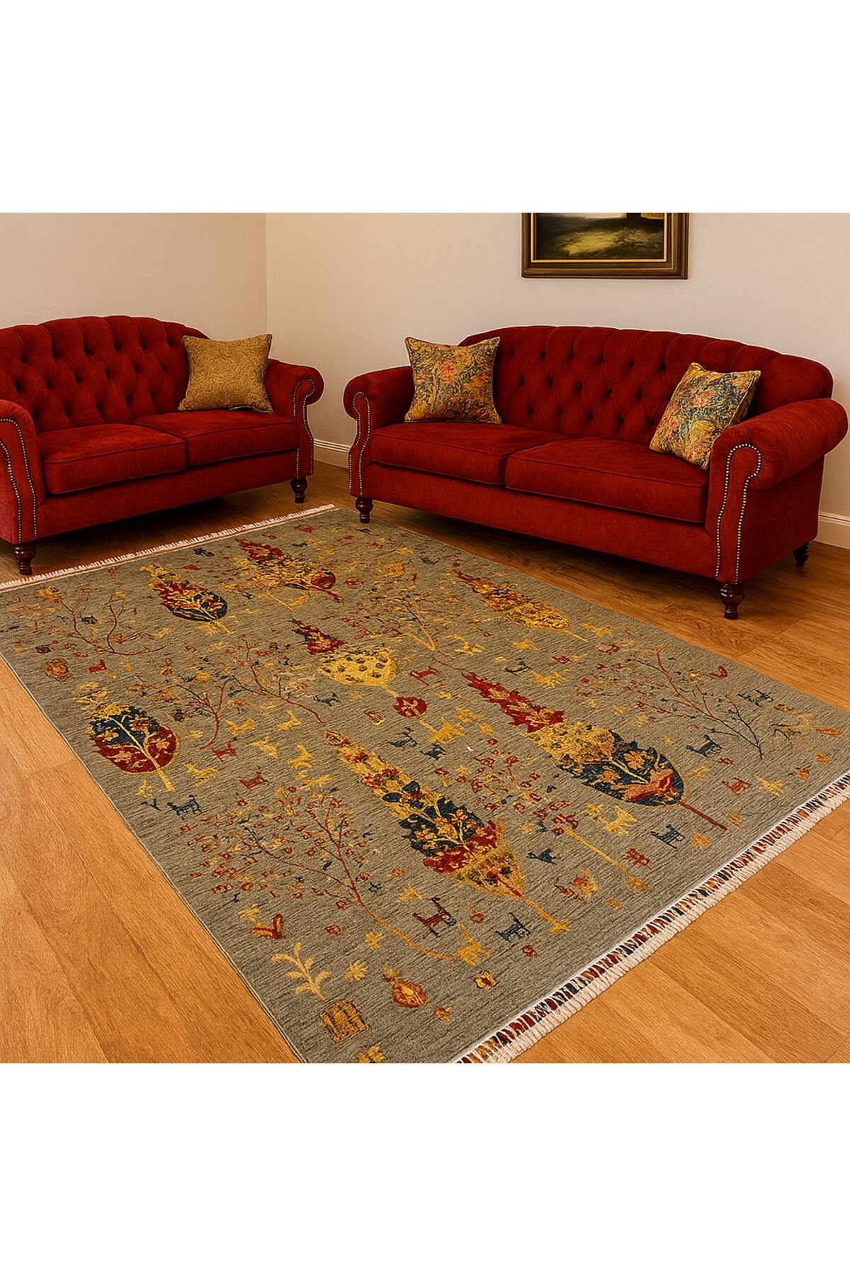 UŞAK SAFİ YÜN ÖZEL DEMİRCİ DOKUMA YÜKSEK KALİTE DOKUMA YÜN HALI