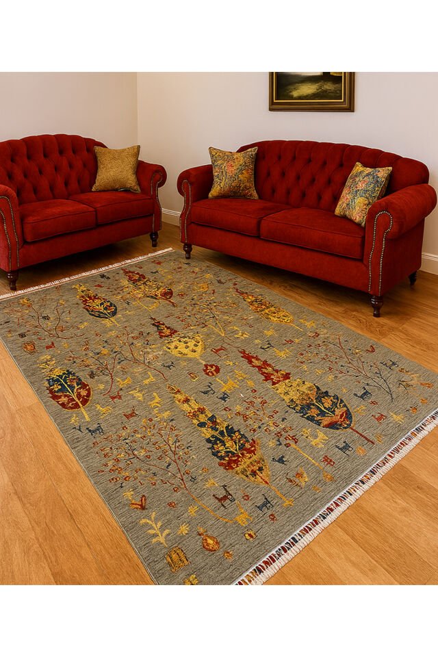 UŞAK SAFİ YÜN ÖZEL DEMİRCİ DOKUMA YÜKSEK KALİTE DOKUMA YÜN HALI