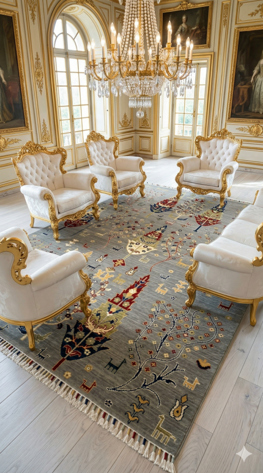 UŞAK SAFİ YÜN ÖZEL DEMİRCİ DOKUMA YÜKSEK KALİTE DOKUMA YÜN HALI