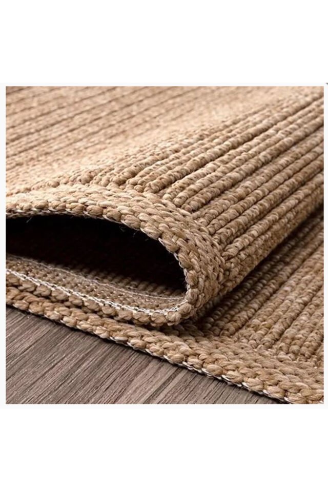 Hasır Halı Yüksek Kalite Dokunmuş Toz Tüy Temizlik Sorunu Olmayan Ince Kilim Tarz Harika Bir Halı Kahverengi Hasır Kahve - 120 X 350