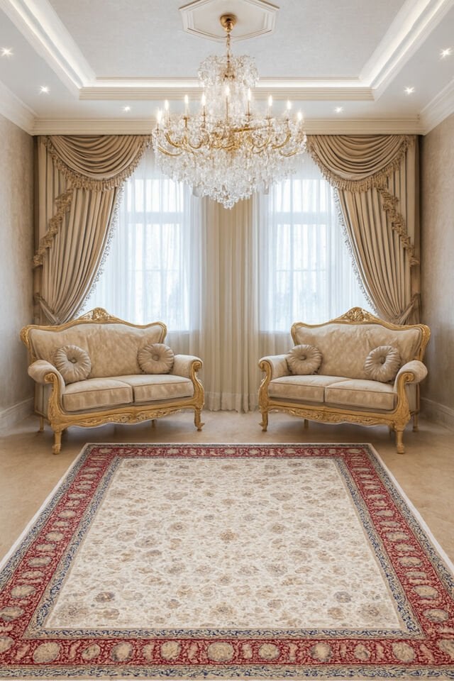 İMPARATOR İPEK AKRİLİK IŞILTILI ORTA KALINLIKTA MUHTEŞEM SALON HALISI Kırmızı - 160 X 230