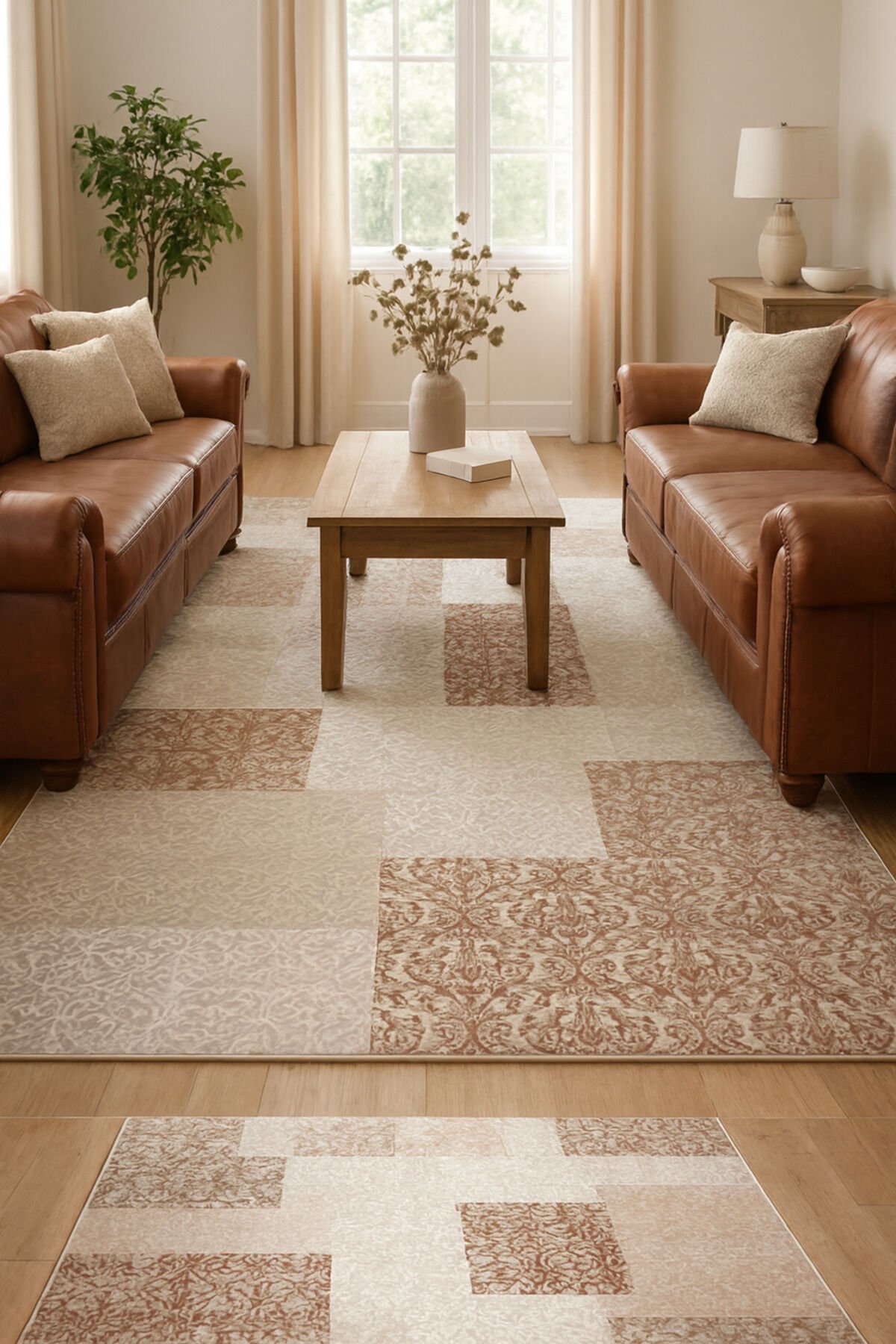 saray şiraz parıltılı akrilik halı Bej - 80 X 150