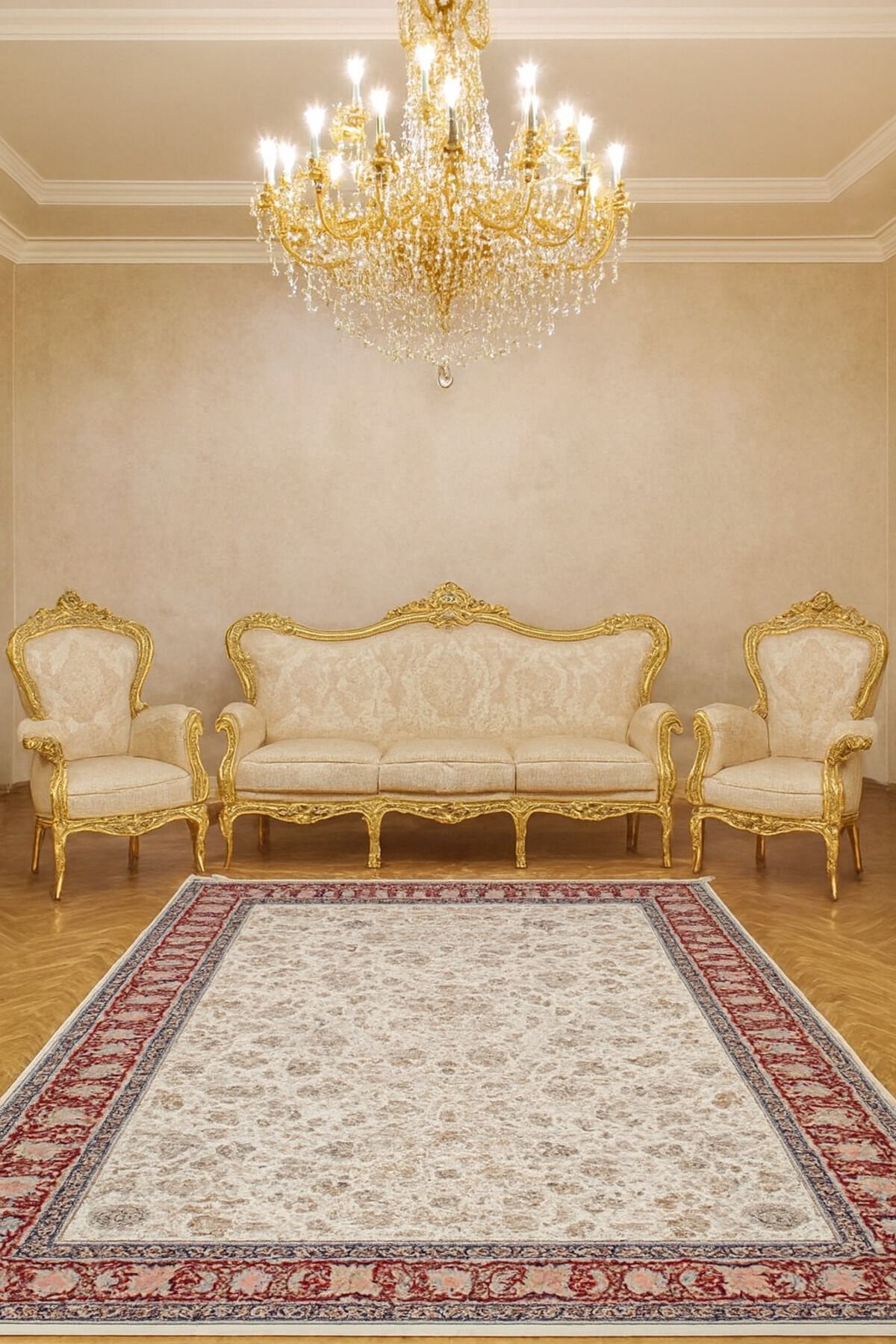 İMPARATOR İPEK AKRİLİK IŞILTILI ORTA KALINLIKTA MUHTEŞEM SALON HALISI Kırmızı - 160 X 230