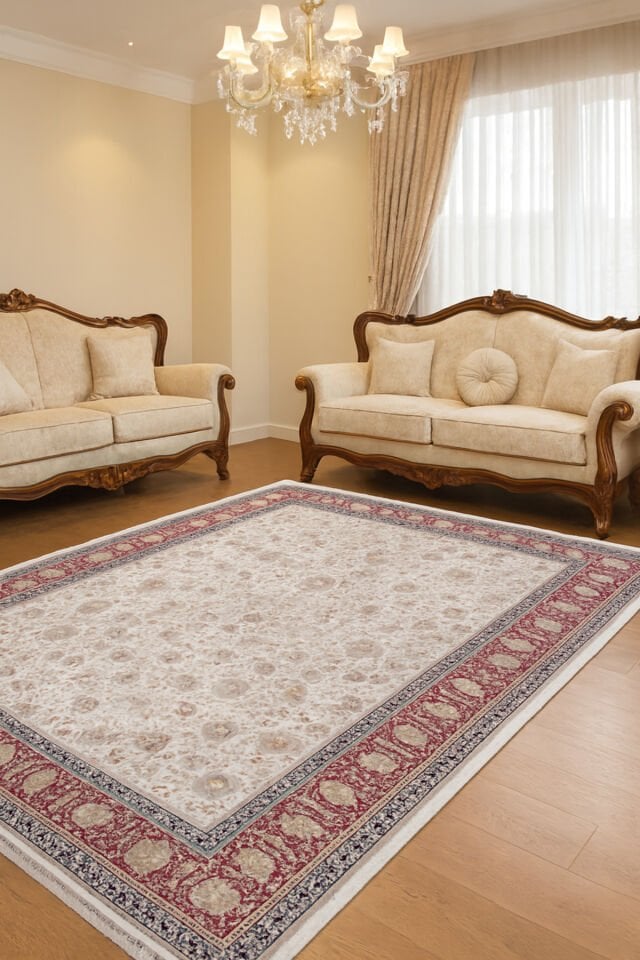 İMPARATOR İPEK AKRİLİK IŞILTILI ORTA KALINLIKTA MUHTEŞEM SALON HALISI Kırmızı - 160 X 230