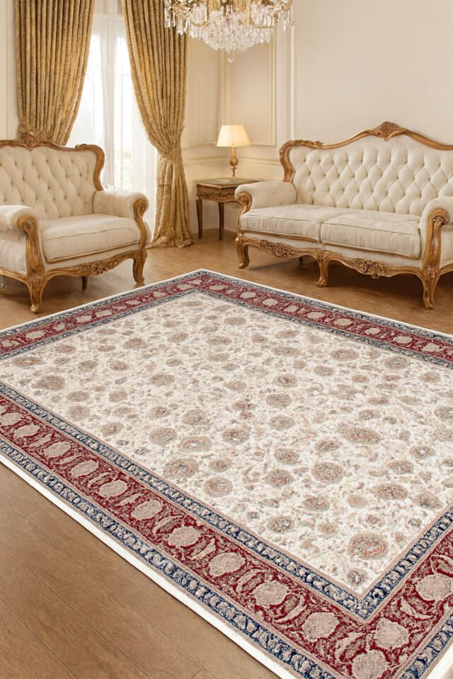 İMPARATOR İPEK AKRİLİK IŞILTILI ORTA KALINLIKTA MUHTEŞEM SALON HALISI Kırmızı - 240 X 340