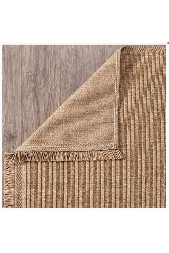 Hasır Halı Yüksek Kalite Dokunmuş Toz Tüy Temizlik Sorunu Olmayan Ince Kilim Tarz Harika Bir Halı Kahverengi Hasır Kahve - 80 X 200