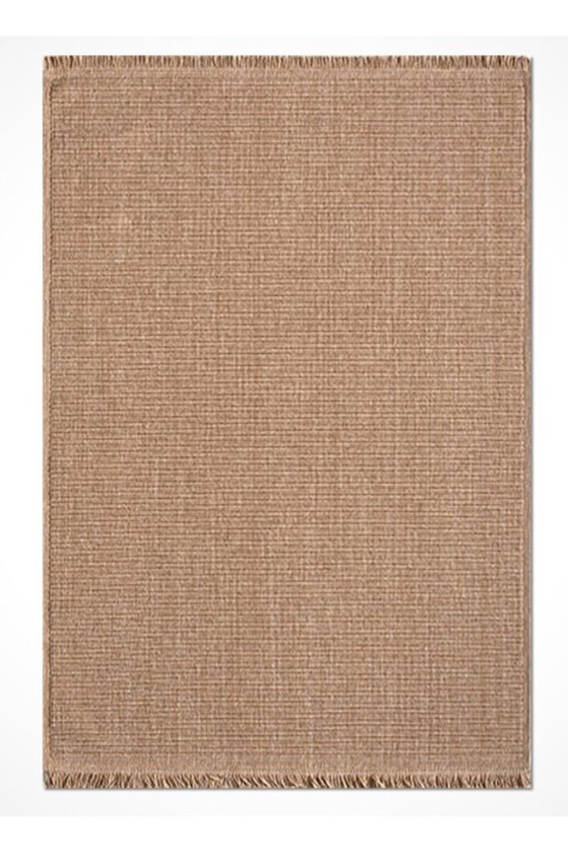 Hasır Halı Yüksek Kalite Dokunmuş Toz Tüy Temizlik Sorunu Olmayan Ince Kilim Tarz Harika Bir Halı Kahverengi Hasır Kahve - 200 X 300