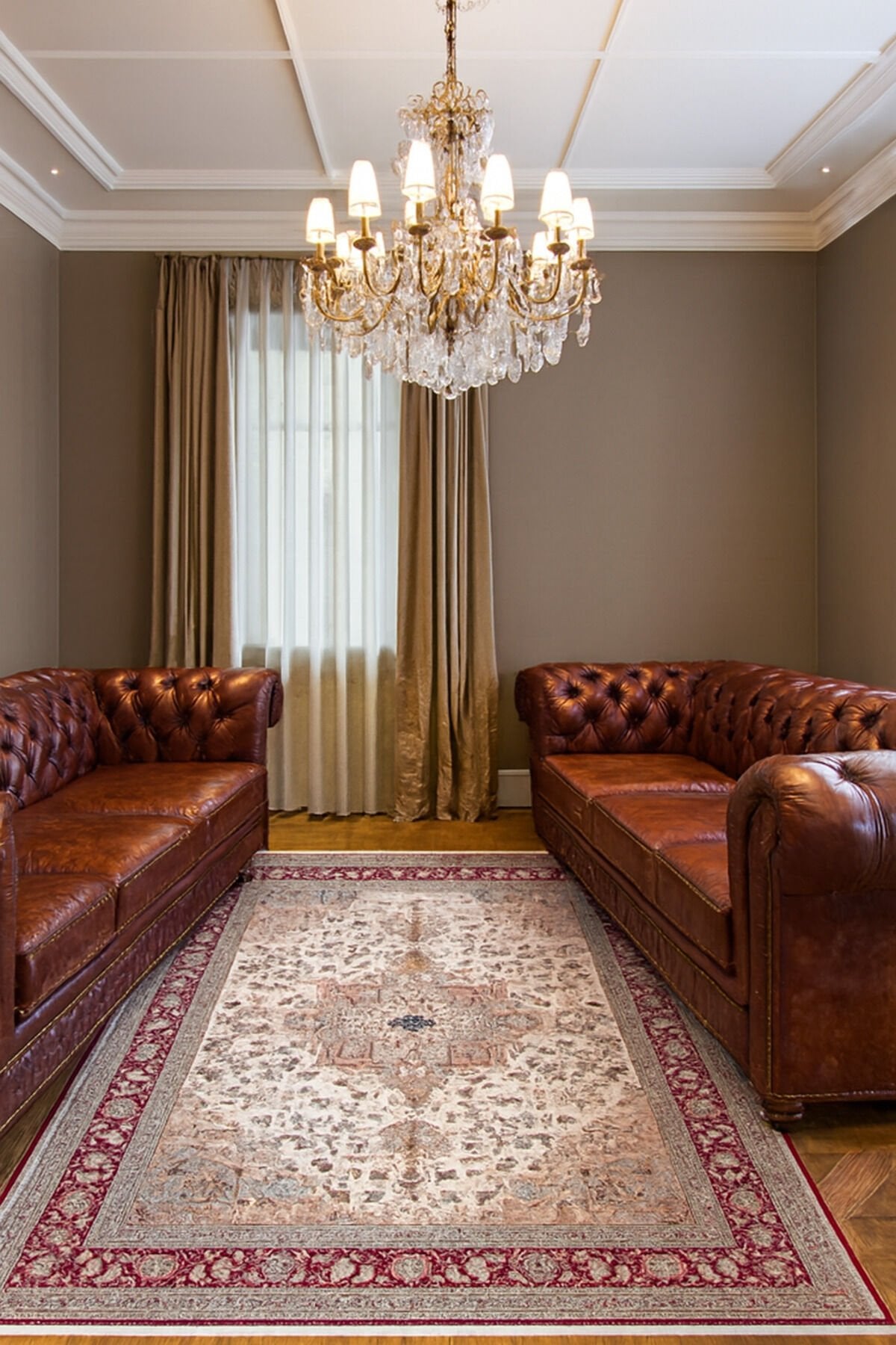 İMPARATOR İPEK AKRİLİK IŞILTILI ORTA KALINLIKTA MUHTEŞEM SALON HALISI Gri - 200 X 300