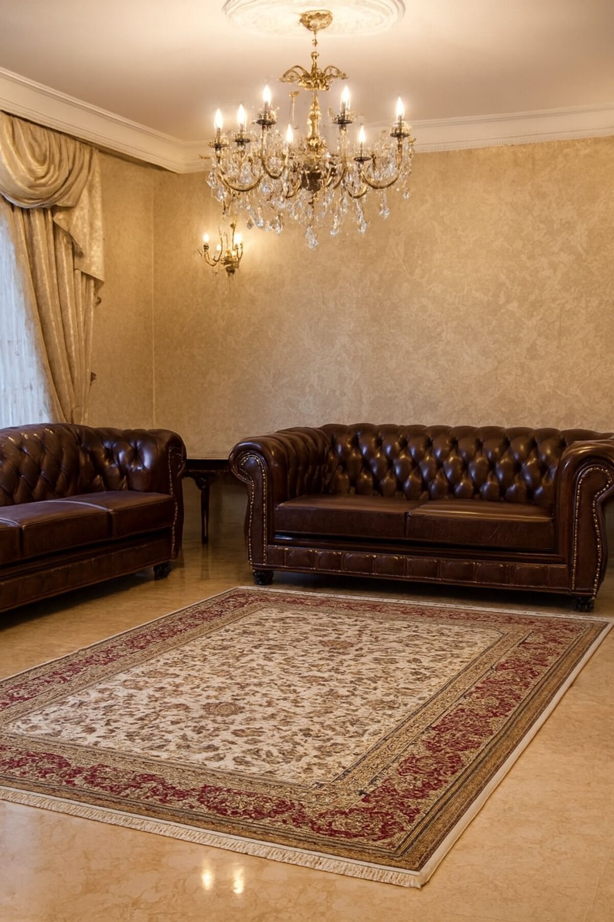 HÜNKAR ORTA KALINLIKTA YÜKSEK KALİTE AKRİLİK DOKUMA HALI Altın - 160 X 230