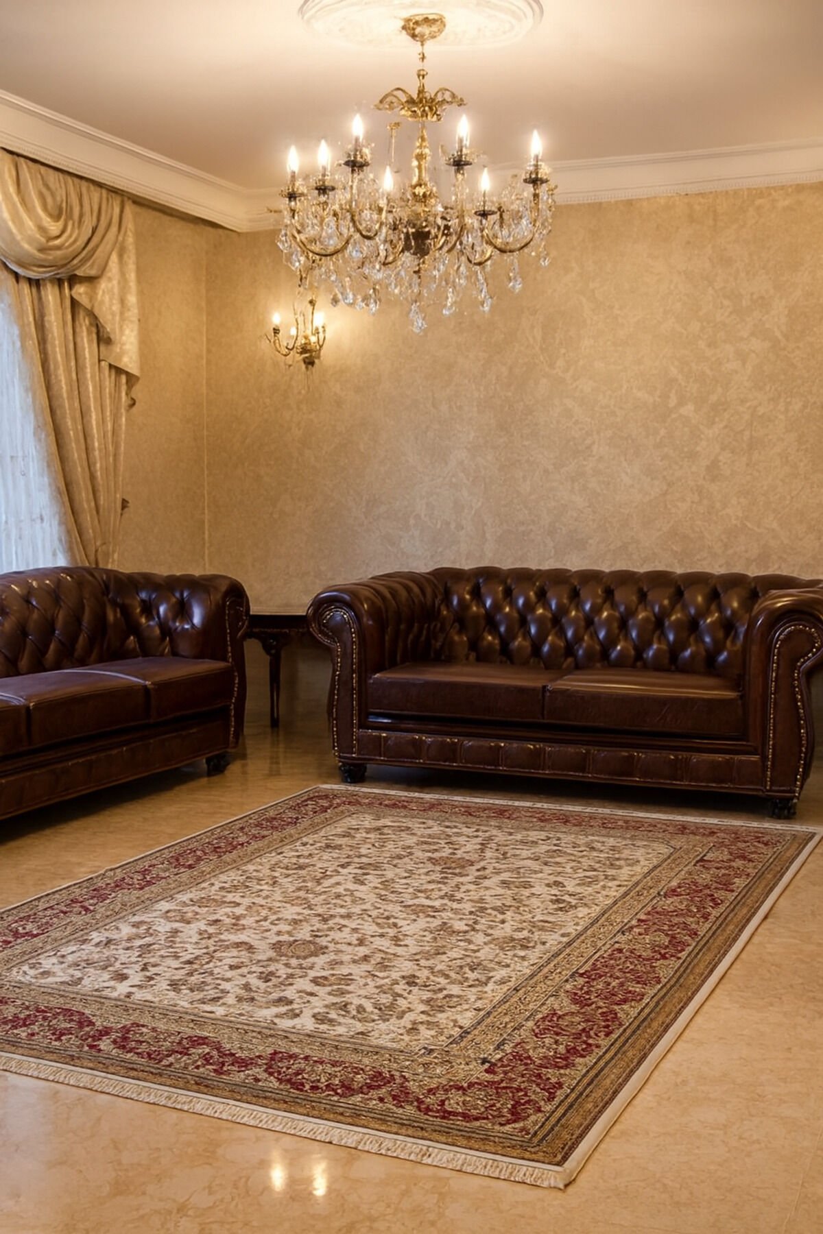 HÜNKAR ORTA KALINLIKTA YÜKSEK KALİTE AKRİLİK DOKUMA HALI Altın - 200 X 300