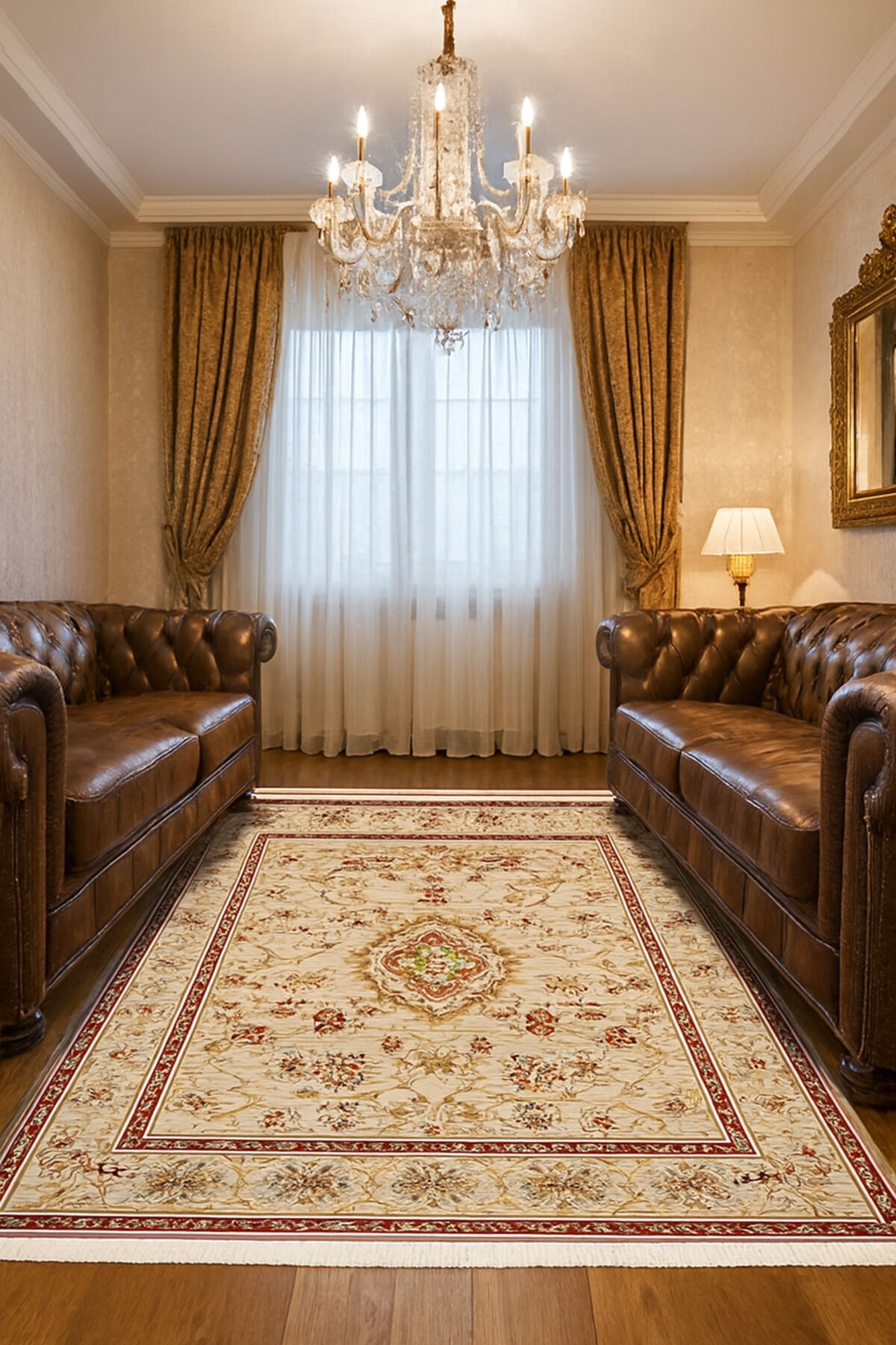 HÜNKAR ORTA KALINLIKTA YÜKSEK KALİTE AKRİLİK DOKUMA HALI Altın - 160 X 230