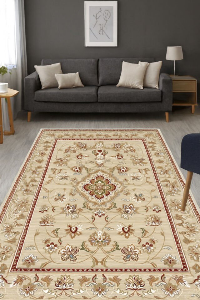 HÜNKAR ORTA KALINLIKTA YÜKSEK KALİTE AKRİLİK DOKUMA HALI Altın - 160 X 230