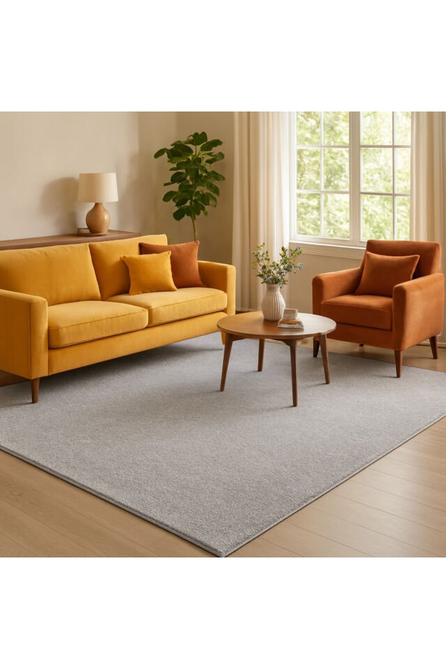 SERFLEX DUVARDAN DUVARA KALİTELİ KALIN YÜKSEK KALİTE AKRİLİK DOKUMA HALI TEMİZLİK SORUNU YOKTUR Gri Koyu Gri Antrasit - 160 X 450