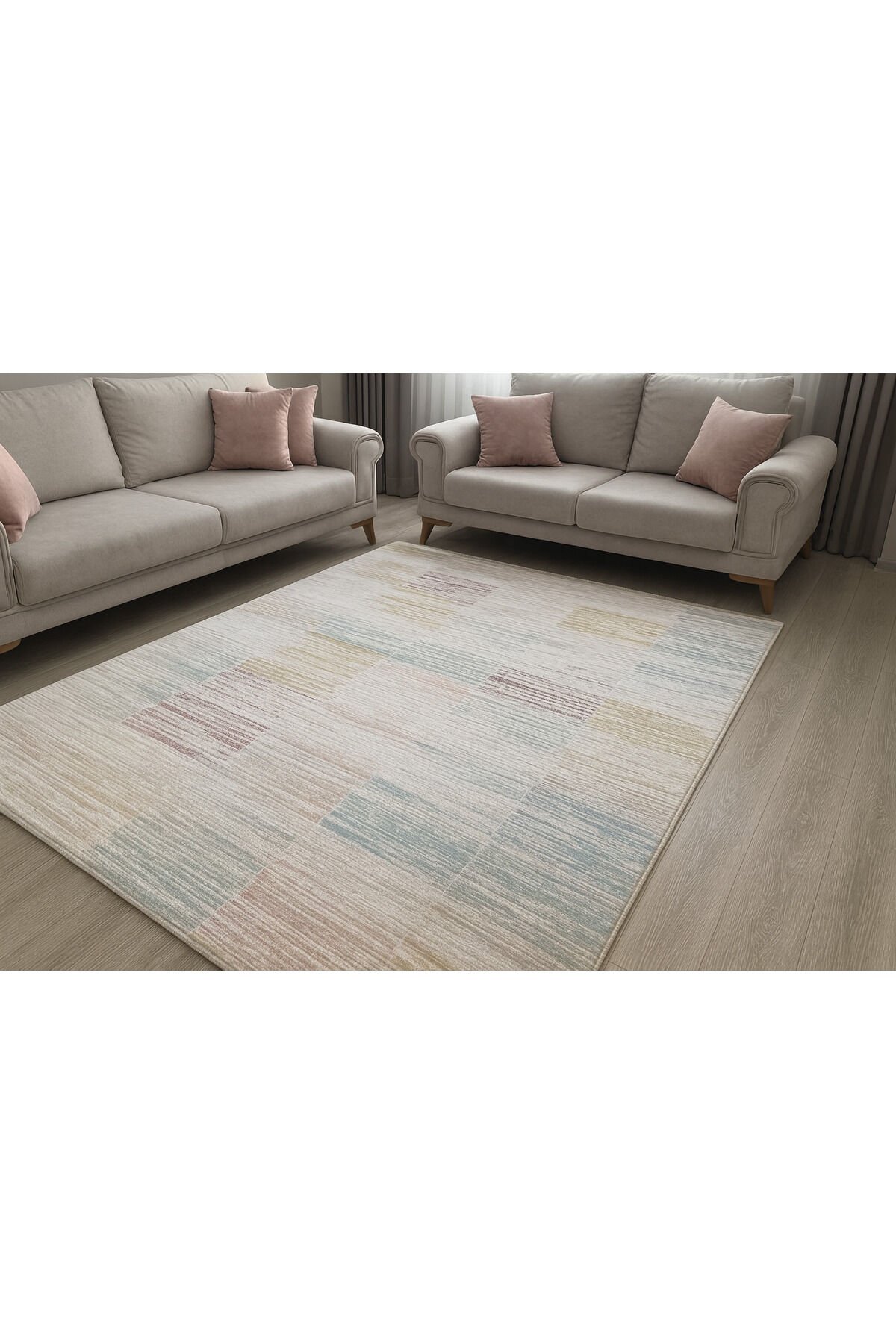 ALYA SIK DOKUMA ORTA KALINLIKTA AKRİLİK HALI Pembe Karişik Renkli̇ - 160 X 230