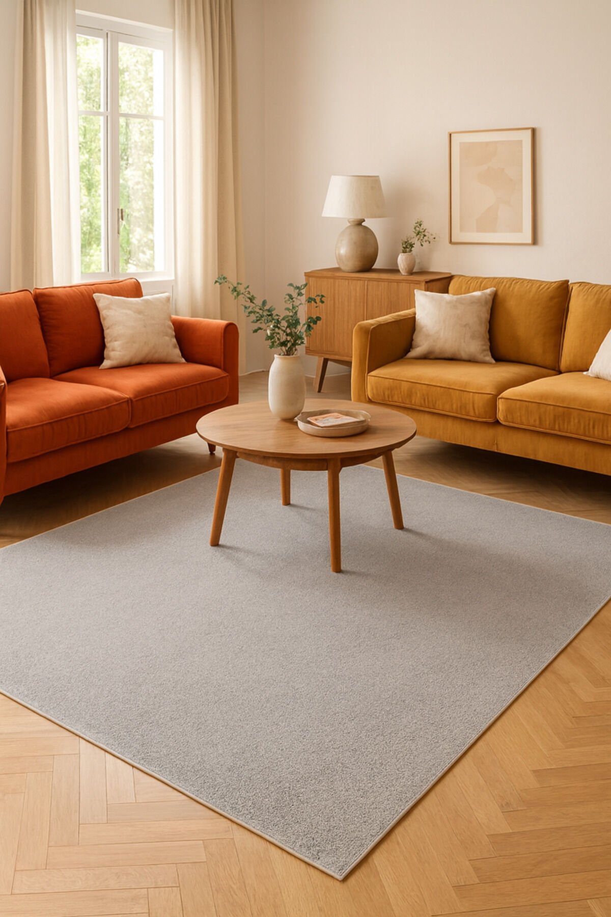 SERFLEX DUVARDAN DUVARA KALİTELİ KALIN YÜKSEK KALİTE AKRİLİK DOKUMA HALI TEMİZLİK SORUNU YOKTUR Gri Koyu Gri Antrasit - 200 X 300