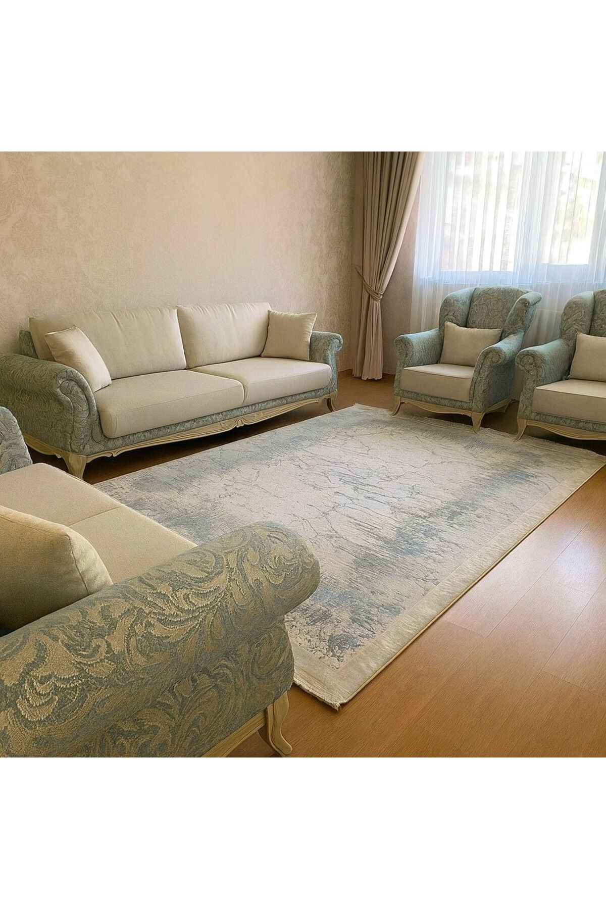 ALYA SIK DOKUMA ORTA KALINLIKTA AKRİLİK HALI Mavi - 160 X 230